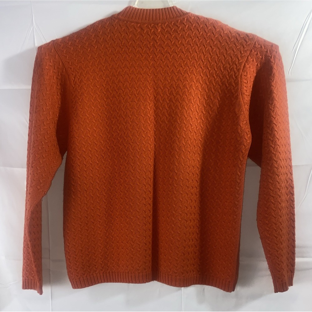 Alex Cannon Cable Knit Sweater Orange XXL Wool Blend - Picture 6 of 6